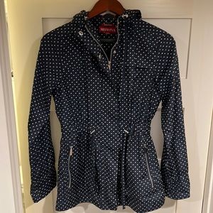 Navy Polka Dot Windbreaker Jacket